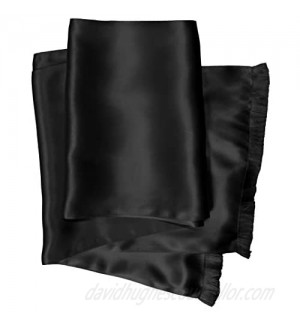 Royal Silk Aviator Scarf - Black - Soft  Sleek  Stylish  Genuine 100% Satin Silk