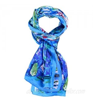 Salutto Women 100% Silk Scarves Van Gogh Painted Scarf