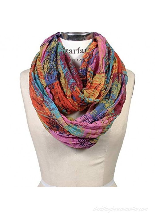 Scarfand's Spring Fashion Mixed Color Oil Paint Versatile Infinity Scarf Head Wrap
