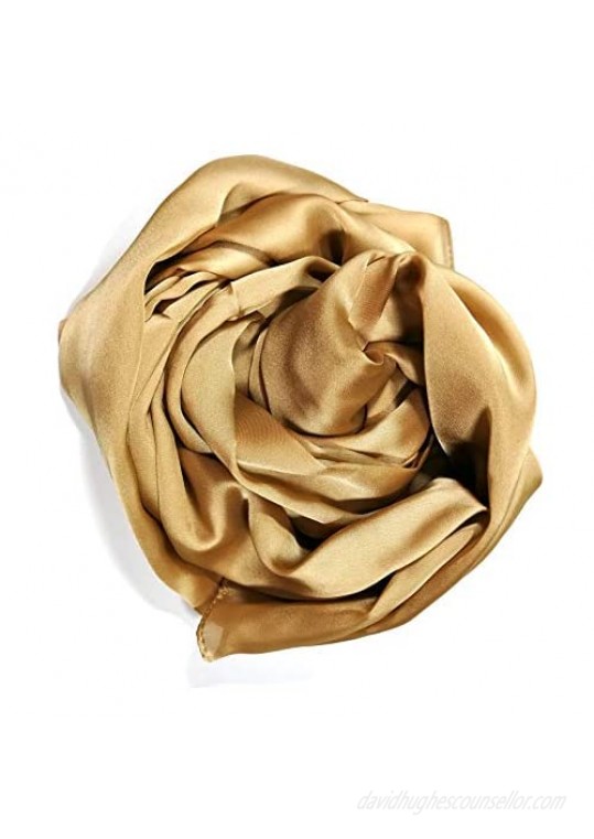 Shanlin Silk Feel Long Satin Patterned & Solid Color Scarves for Women in Gift Box