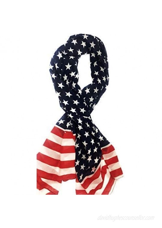 Shimmer Anna Shine USA American Flag Patriotic Scarf