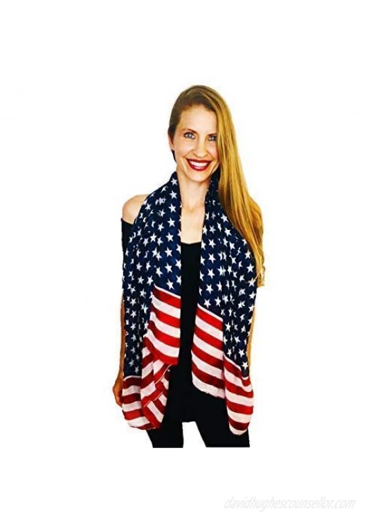 Shimmer Anna Shine USA American Flag Patriotic Scarf