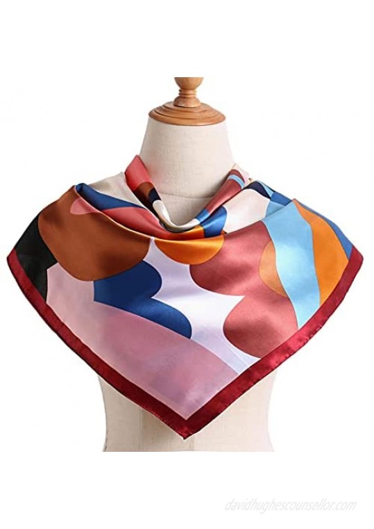Silk Like Head Scarf - 35 Square Fashion Silk Feeling Scarf for Women's Hair Wrapping at Night.