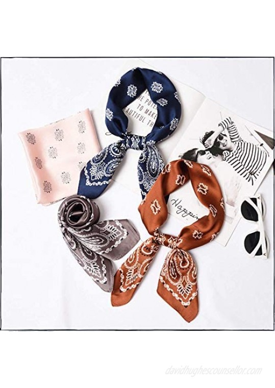 Silky Scarfs for Women – Bandana Headband -Hair Scarf – Square Head Scarf - Gifts for Women