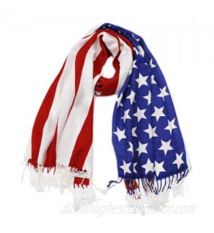 Soft American USA Flag Print Wrap Shawl Scarf (Shawl)