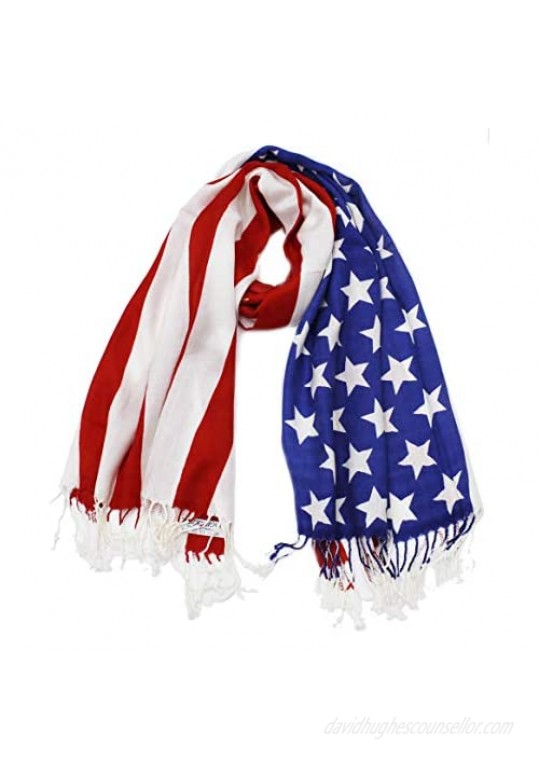 Soft American USA Flag Print Wrap Shawl Scarf (Shawl)
