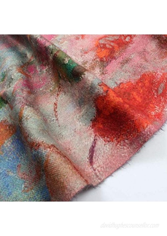 Soft Cashmere Feel Scarf For Women Elegant Large Winter Warm Scarves Shawl Wrap Monet Klimt Van Gogh's Art Printed