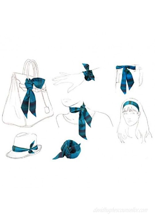 Uainhrt 4pcs Bright Flowers Bag Handbag Handle Ribbon Scarf Hair Head Band Neck Scarf Neckerchief Scarf Fashion Gifts