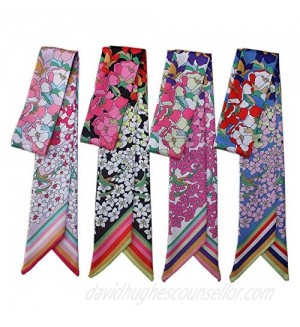 Uainhrt 4pcs Polychrome Small Flower Bag Handbag Handle Ribbon Scarf Hair Head Band Neck Scarf Neckerchief Scarf Fashion Gifts