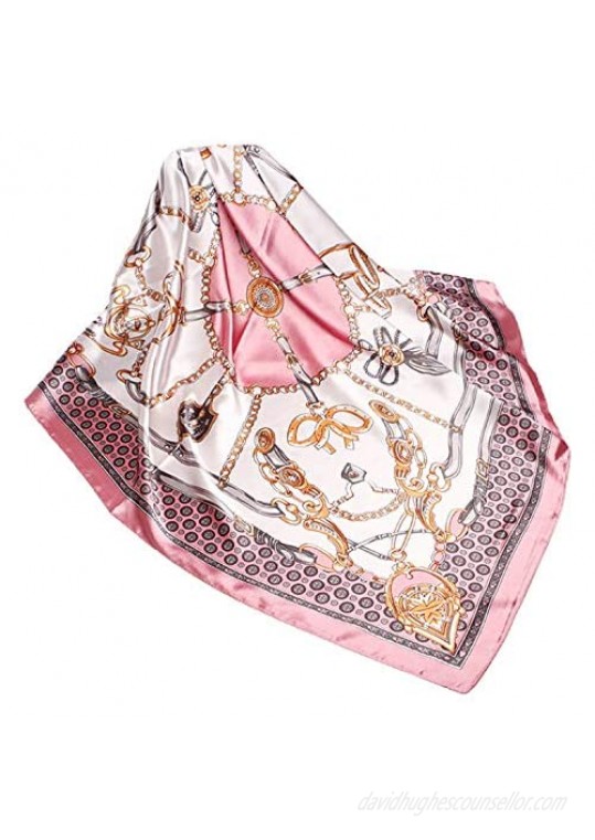 Wander Agio Silk Feeling Scarf Womens Fashion Printing Scarves Pattern Square Satin Face Headscarf