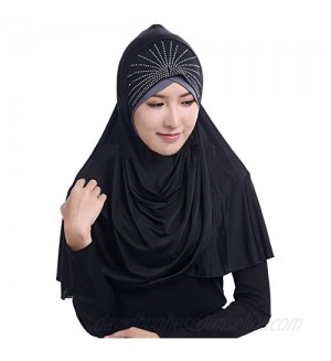 Women Soft One Piece Hijab Long Muslim Turban Islamic Full Head Scarf