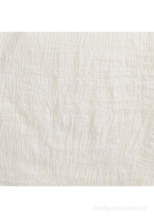 XRDSS Summer Cotton Blend Crinkle Vintage Soft Scarf with Fringed Edges 35 × 70