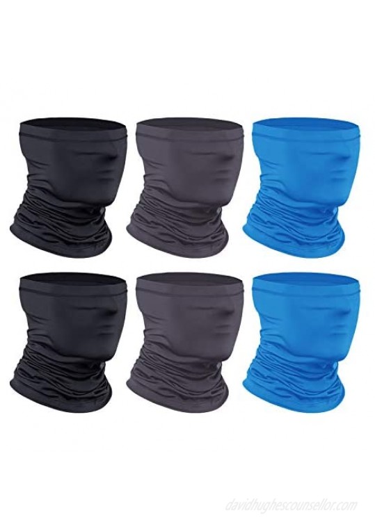 [6-Pack] Neck Gaiter Scarf  Breathable Bandana Face Bandana Cover Cooling Neck Gaiter for Men Women Cycling Hiking Fishing.