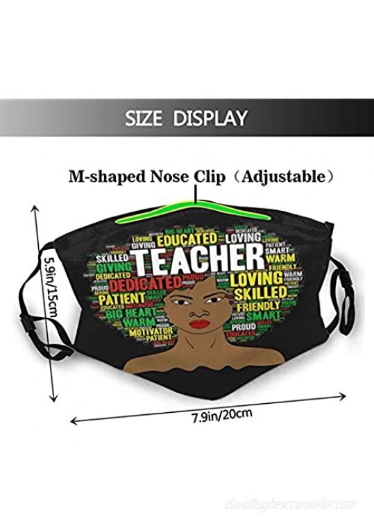 Adults African American Teacher Face Scarf - Windproof Face Covering Bandana Neck Gaiter for Sports Outdoors 1 Pcs
