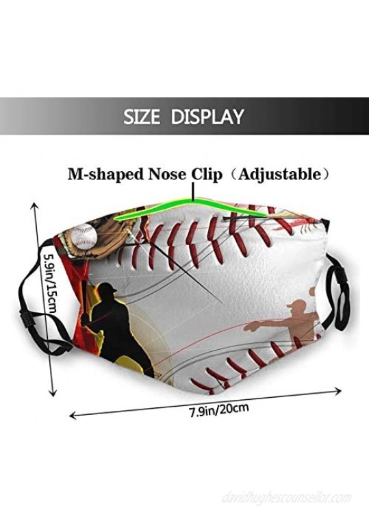 Anti-Dust Mouth Face Cover Mask Baseball Time Unisex Washable and Reusable Neck Gaiter for Home Office Outdoors Face Bandana