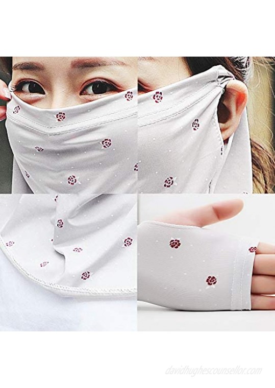 Bellady Face Mask Bandanas Sleeve for Dust Outdoors Neck Gaiter Sun Face Mask Scarf for Women