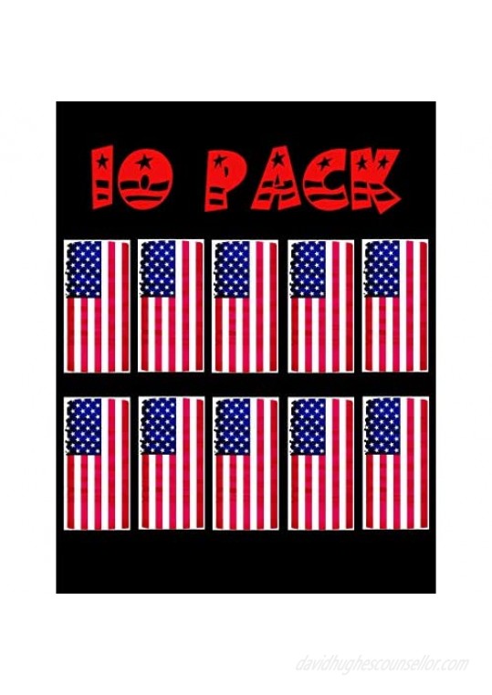 Berelli 10 Pack American Flag - Bandana Face Mask - Neck Gaiter - Breathable - UV & Dust Protection - Seamless Design - Cool & Lightweight