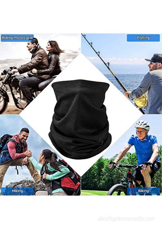 DAIXI Neck Gaiter (2 Pack) Face Cover Scarf Summer Cool Breathable Lightweight Ideal for Fishing Hiking Running and Cycling(Black)