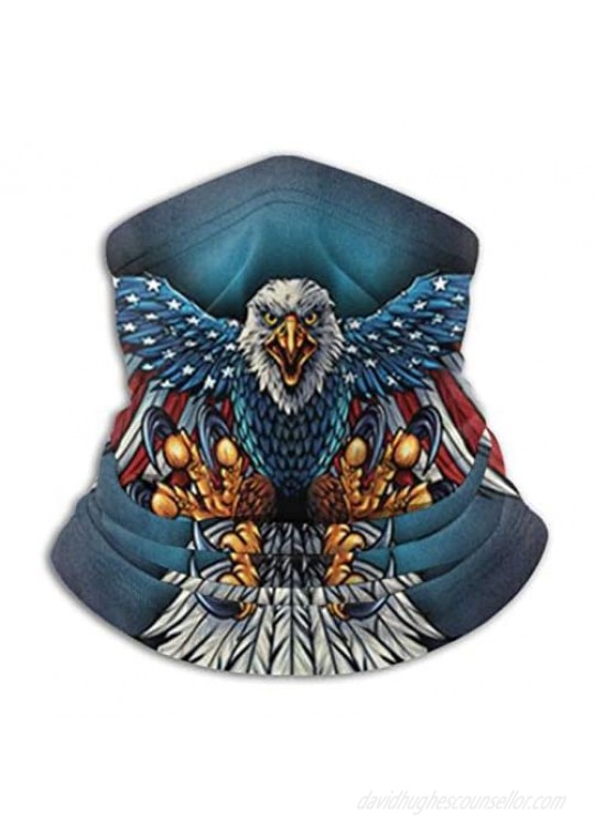Eagle Fly American Flag Neck Gaiter Headwear Headband Head Wrap Scarf Mask Warmers Headbands Perfect For Winter Fishing  Hiking  Running  Daily Wear For Men And Women