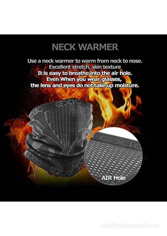 EXIO Winter Neck Warmer Gaiter/Balaclava (1Pack or 2Pack) - Windproof Face Mask for Ski Snowboard