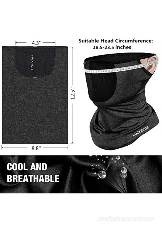 Face Coverings for Men Women with 2 Filters - Cooling Neck Gaiter Scarf Workout Face Mask with EarLoops