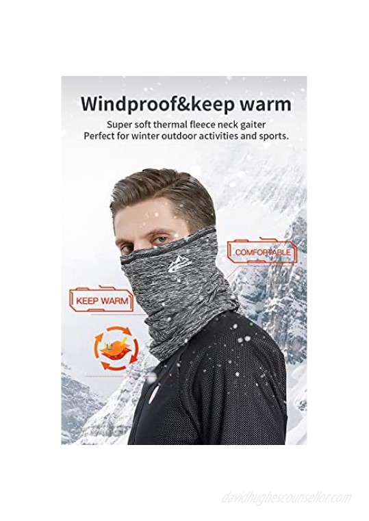 Golovejoy Neck Gaiter Winter Warm Windproof Thermal Fleece Bandanas Neck Warmer Dust Cover