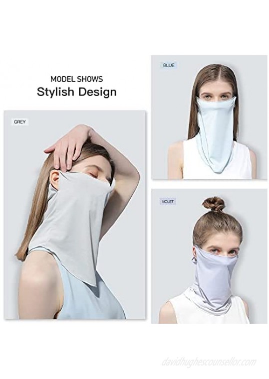 Golovejoy Summer Neck Gaiter Cool Breathable Sun Protection Anti-UV Face Cover Mask Contain Hyaluronic Acid for Women
