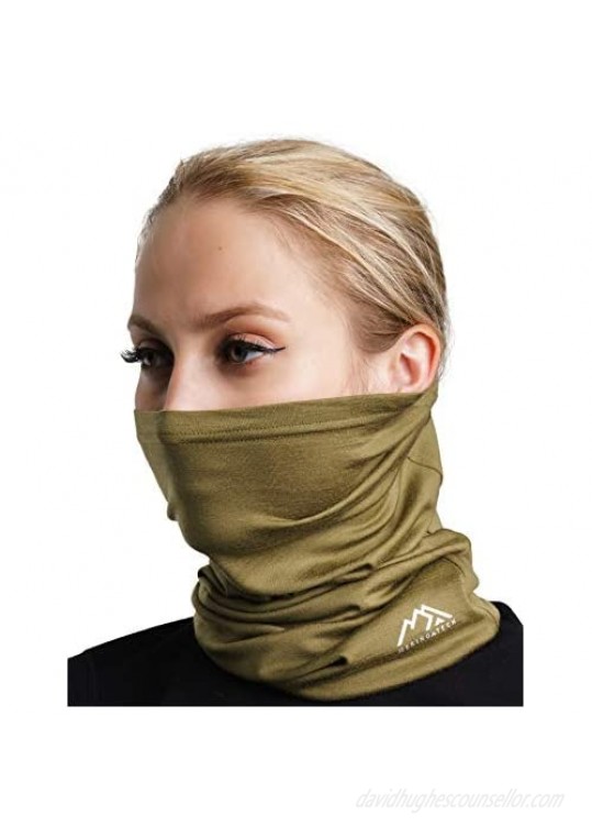 Merino.tech Merino Wool Neck Gaiter - Face Mask Neck Warmer for Men & Women