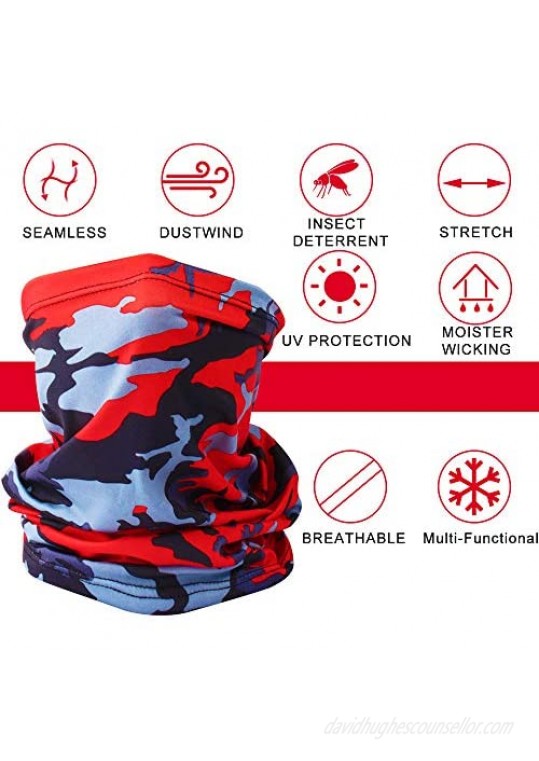Mukum 6Pcs Sun UV Protection Face Mask Cooling Neck Gaiter Windproof Scarf Dust Breathable Bandana for Sport&Outdoor
