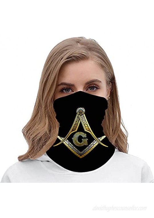 Multifunction Neck Gaiter face Mask for Cooling Summer，Master Masonic Unisex Breathable Bandana Seamless Balaclavas for Dust Outdoor Fishing and Sports Face Cover Scarf