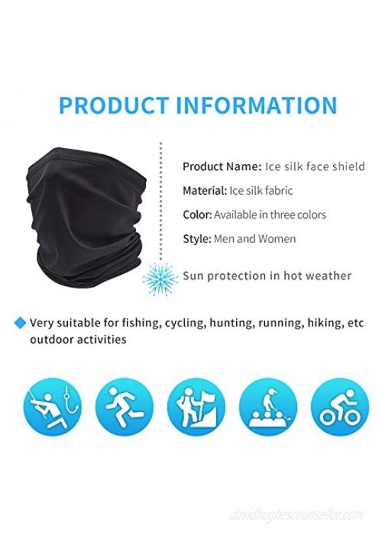Neck Gaiter 3 Packs with PM2.5 protection layer Dustproof Protection Neck Mask SHUMIAO Outdoor Face Mask The Best Lightweight Face Cover for Running Fishing Hiking Cycling (Black Blue Red)