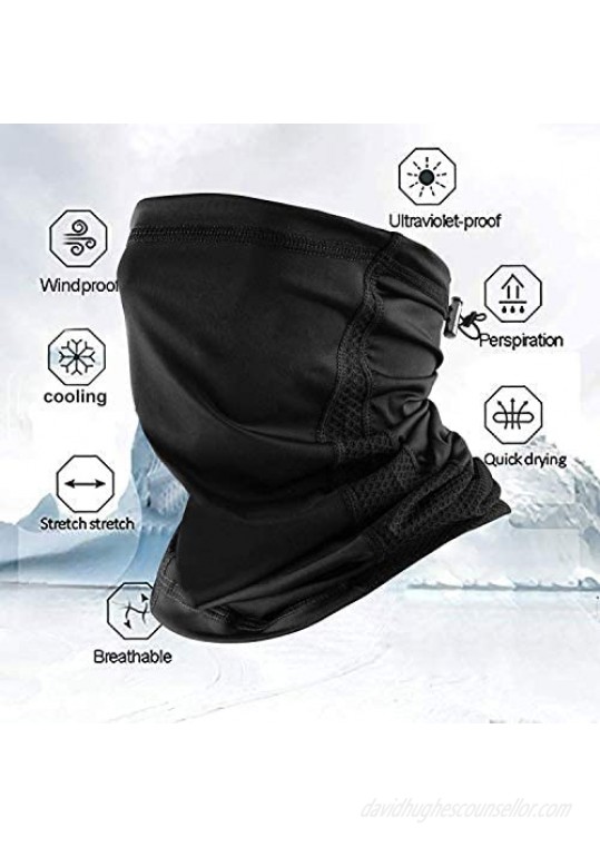 Neck Gaiter Cool Face Scarf Mask for Men and Women Breathable Fishing Hiking Running Cycling (2PCS)