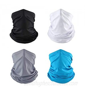Neck Gaiter for Men and Women  UV Proof Headband Breathable  Bandana Dust Half Sport Fishing Face Mask Scarf Reusable  Washable  for Running Hiking Cycling(4 Pcs)