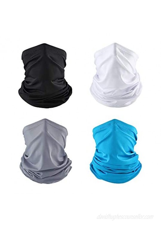 Neck Gaiter for Men and Women  UV Proof Headband Breathable  Bandana Dust Half Sport Fishing Face Mask Scarf Reusable  Washable  for Running Hiking Cycling(4 Pcs)