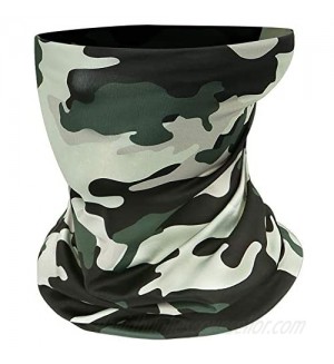 Neck Gaiter  Reusable Face Cover Scarf Neck Face Mask for Men and Women  Breathable Face Gaiters Masks for Sun UV Dust Wind Protection (Camouflage - 1 Pack)