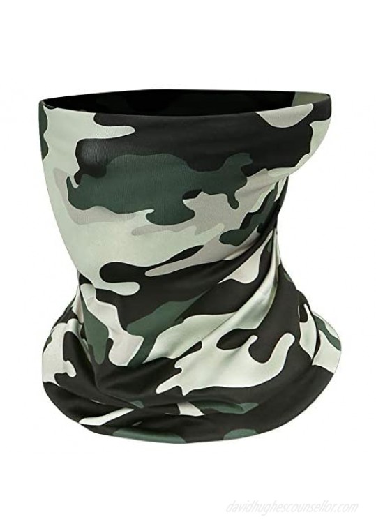 Neck Gaiter  Reusable Face Cover Scarf Neck Face Mask for Men and Women  Breathable Face Gaiters Masks for Sun UV Dust Wind Protection (Camouflage - 1 Pack)