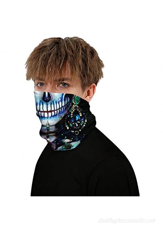 Plustrong 3D Print Seamless Bandanas Neck Gaiter Headband Tube Half Face Mask for Motorcycle Outdoor Sports Festival Dust