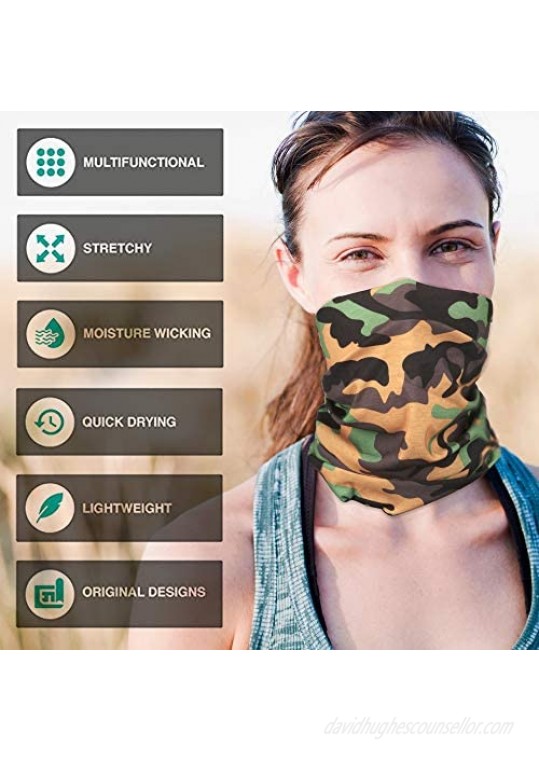 Romoc Bandana Face Mask Neck Gaiter Headband Scarf Headwrap Neck Warmer Face Scarf Mask For Workout
