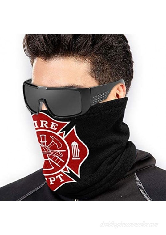 Silinana Firefighter Face Mask Neck Gaiter Balaclavas Headwear Tube Bandana Adjustable Neck Warmer Dustproof Windproof UV Lightweight Scarf for Women Man Black One Size