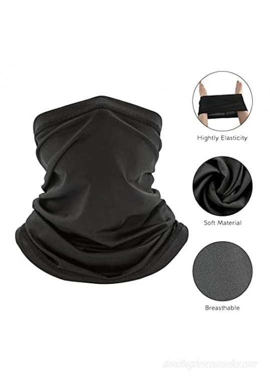 Summer UV Protection Neck Gaiter Cooling Gaiter Mask with Sun Protection Sleeves Cover and Sun Sports Visor Hat Cooling Neck Gaiter Set for Biking Motorcycle Hiking Running Outdoor Sports