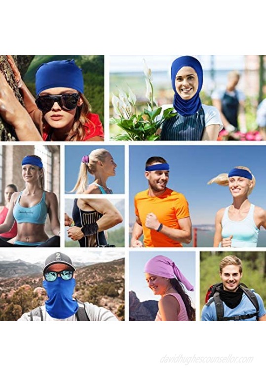 Suweor Upo 5 Pieces Cooling Neck Gaiter Sun UV Protection Face Mask Neck Scarf Breathable Face Cover Bandana for Sport&Outdoor Cycling Climbing Fishing Hunting
