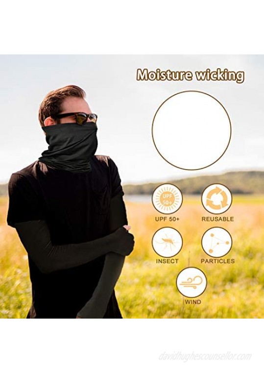 us beipin 5 Pack Neck Gaiter Face Mask UV Sun Protection Bandanas Magic Face Cover Scarf …