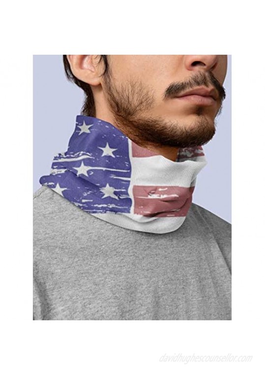 US Flag Neck Gaiter Thin Blue Line Bald Eagle American Flag Bandana Mask for Men Women Motorcycling Fishing Hiking