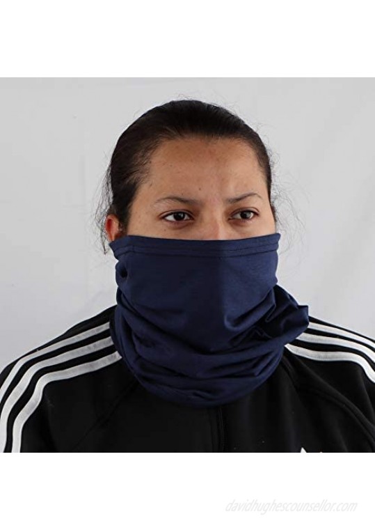 USA Made Cotton Neck Gaiter Face Mask Bandana Tube Scarf - Set of 3