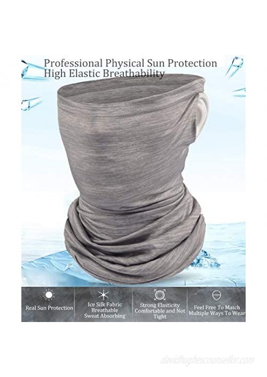 Vekola neck mask cooling neck gaiter cooling mask Professional Physical Sun Protection Face Mask for Outdoor Riding. (Silver gray)