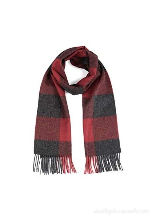 100% Pure Baby Alpaca Buffalo Plaid Scarf for Men and Women