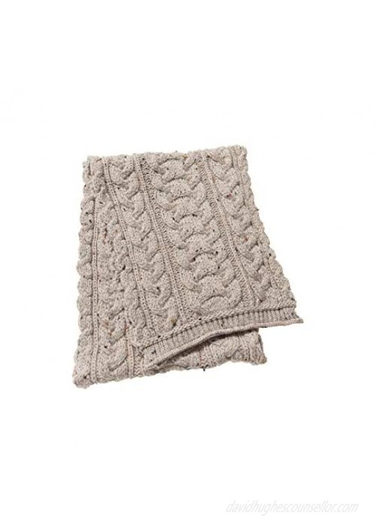 Aran Crafts Irish Cable Knitted Heavyweight Scarf 10x64 (100% Merino Wool)