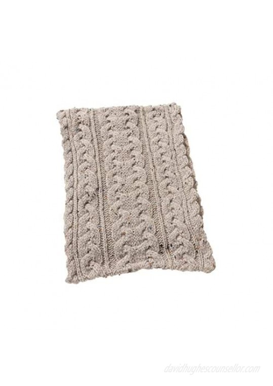 Aran Crafts Irish Cable Knitted Heavyweight Scarf 10"x64" (100% Merino Wool)