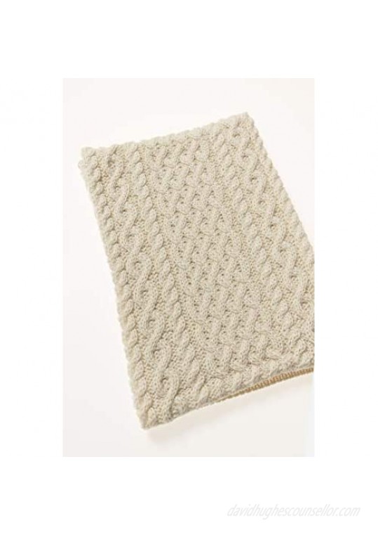 Aran Crafts Irish Soft Cable Knitted Trellis Pattern Scarf (100% Merino Wool)