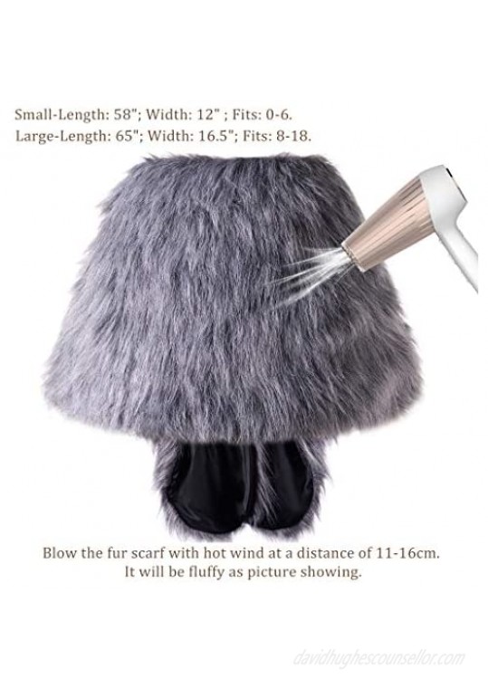 BABEYOND Womens Faux Fur Collar Shawl Faux Fur Scarf Wrap Evening Cape for Winter Coat